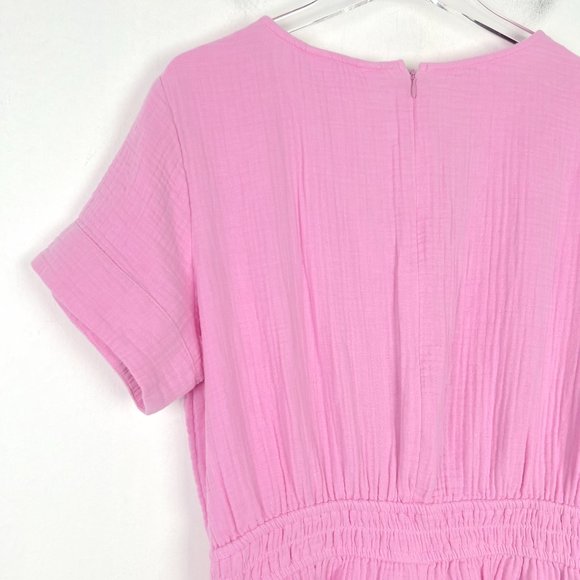 NWT Stitch Fix Market & Spruce Trini Short Sleeve Gauze Romper Pink Size Large L - Picture 11 of 14